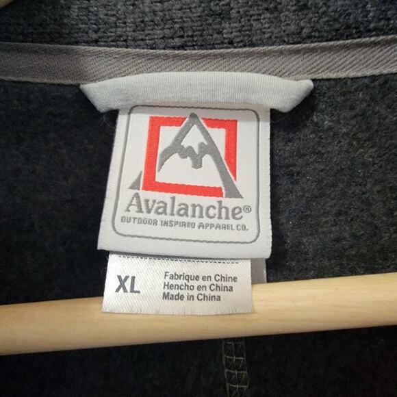 Avalanche Fleece Zip Up Front Jacket Sweater Zip Pockets Long Sleeve Men's LX - Picture 8 of 9